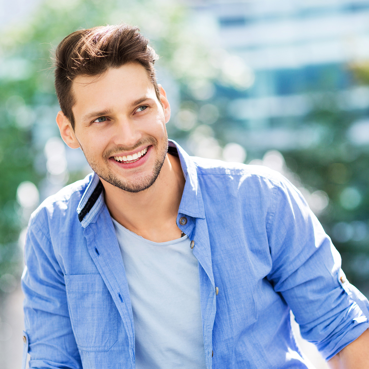 Young man smiling